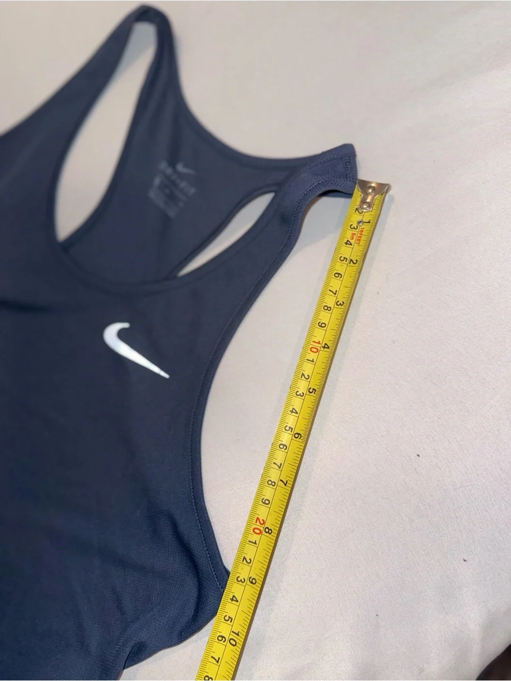 Nike Dri-Fit Logo Women's Navy Blue Racerback Athletic Tank Top Size Medium